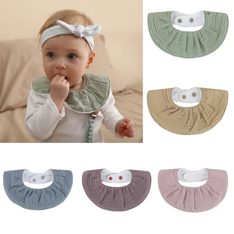 Baby Feeding Drool Bib Collar Decoration Saliva Towel Soft Cotton Scarf Burp Cloth for Newborn Toddler G99C