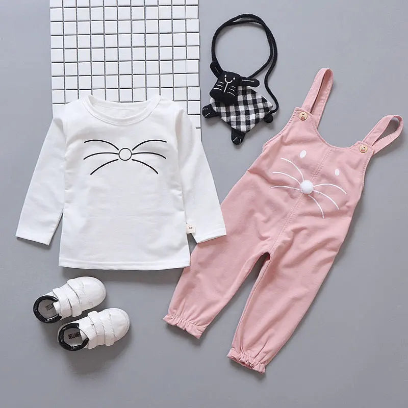 Spring newborn baby girls clothes sets fashion suit T-shirt + pants suit baby girls outside wear  sports suit clothing sets