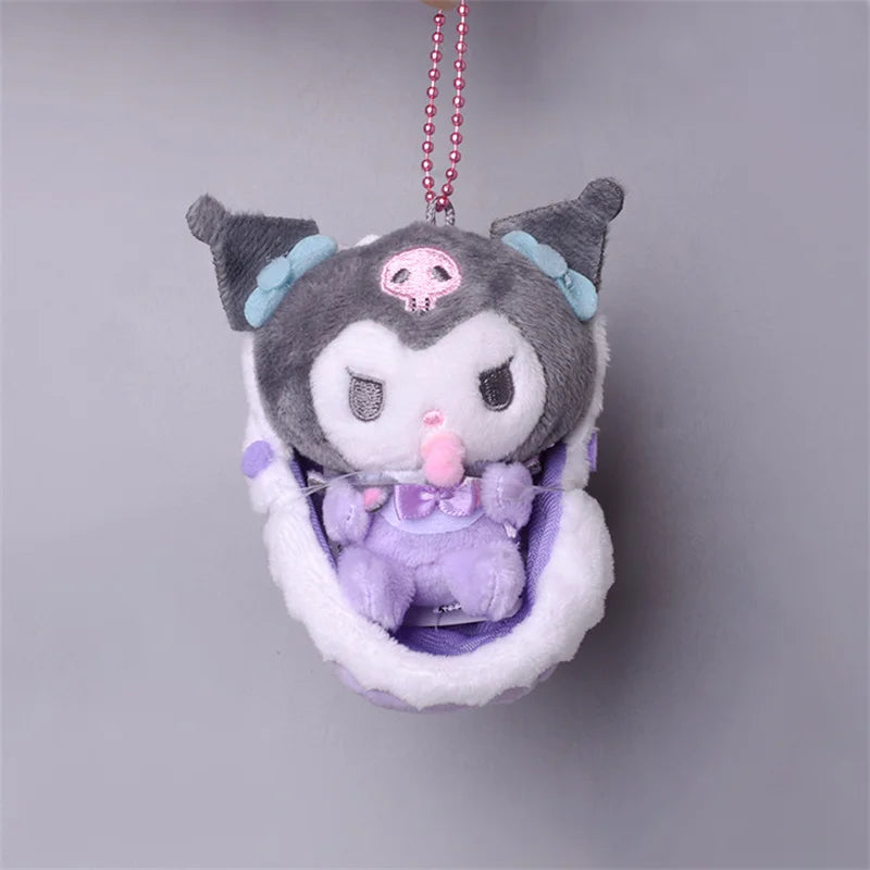 Sanrio Plush Toy for Kids, Cartoon Anime Doll, Kuromi My Melody, Hello Kitty Baby Series, Kawaii Pacifier, Pendant KeyChain, Gif