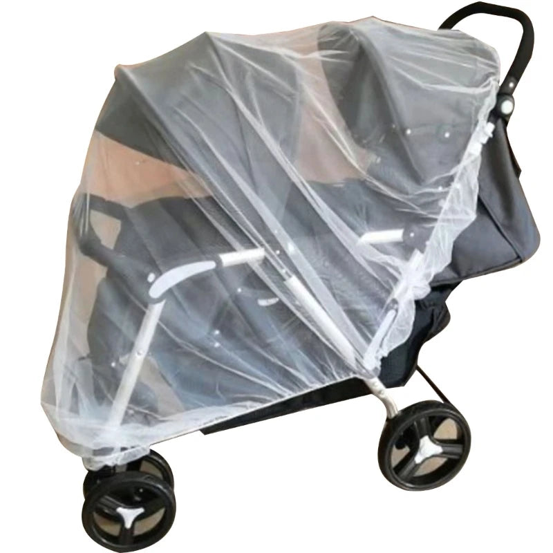 Double Stroller Mosquito Net Anti-Bug Mesh Cover for Pushchair Baby Travel Gear